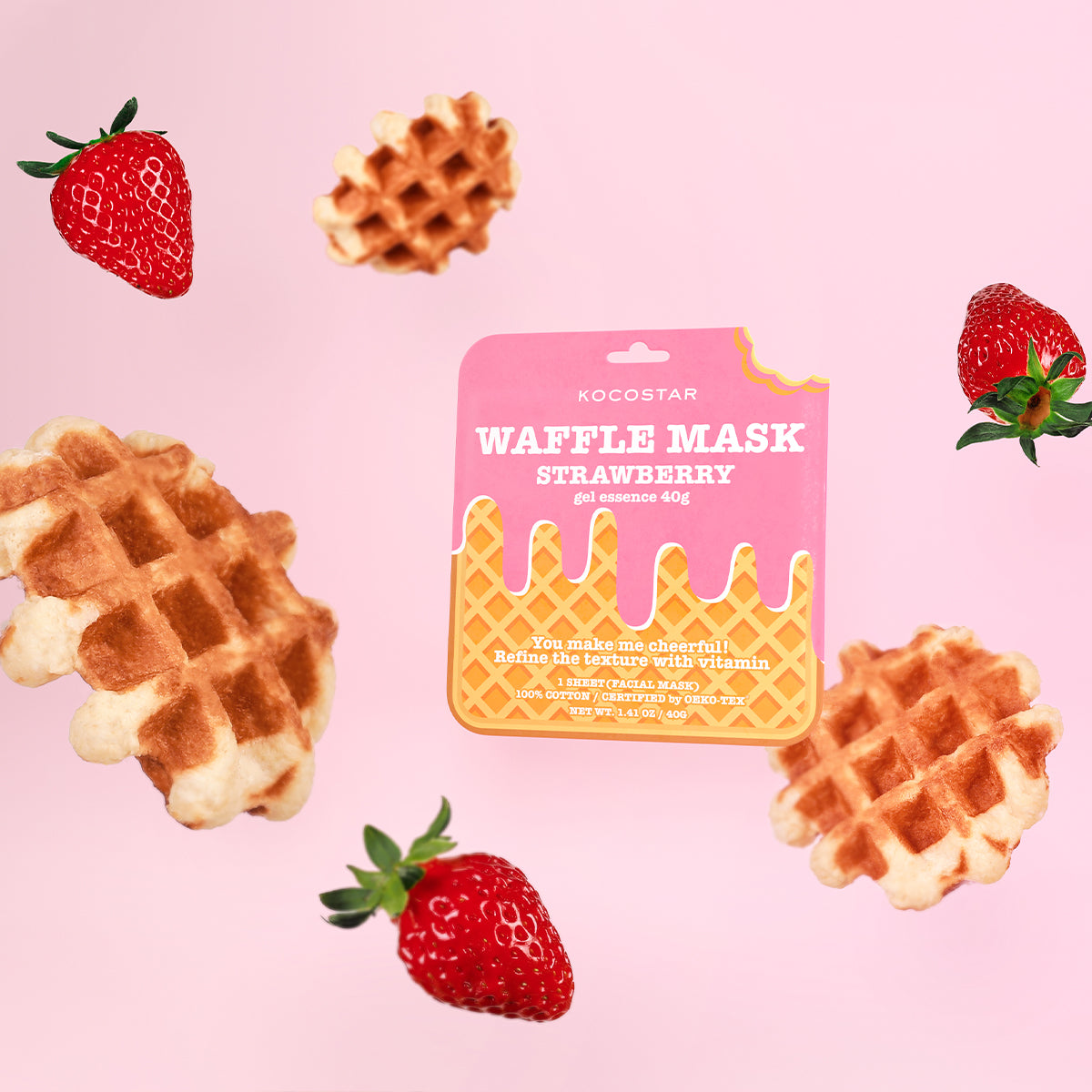 Waffle Mask Strawberry